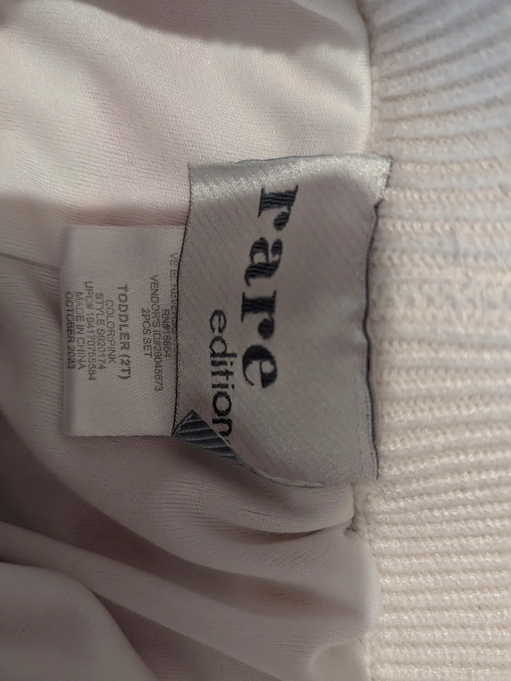 Rare Editions White Pink Orange Knit Kids Matching Set